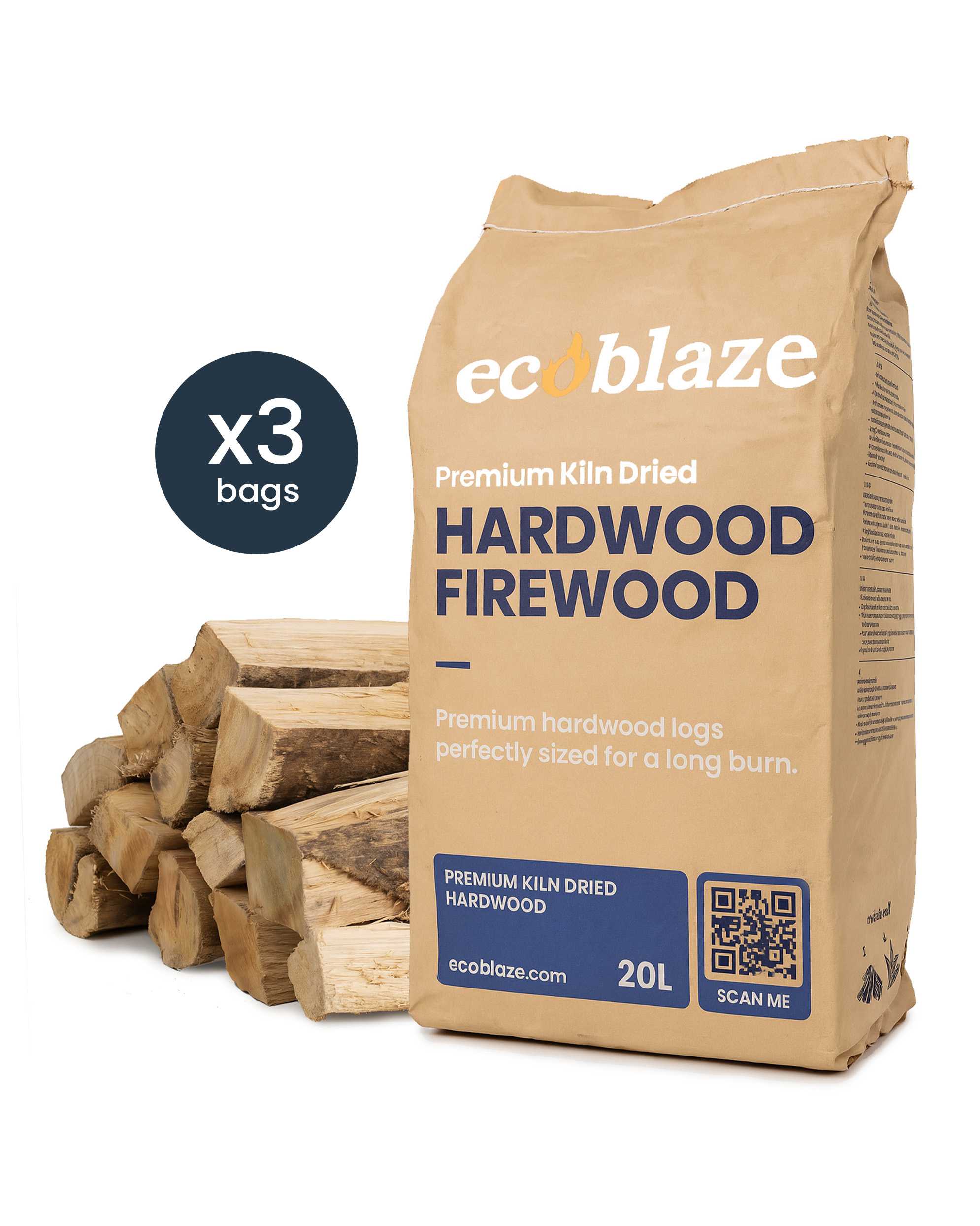 Ecoblaze Premium Kiln Dried Hardwood Firewood Bags